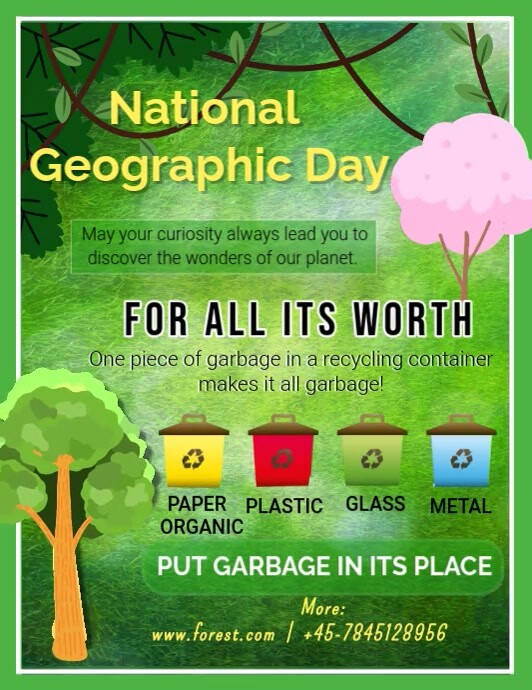 Floral National Geographic Day Flyer (us Letter) template
