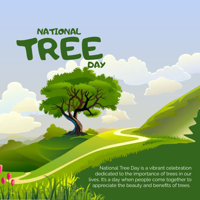 Tree Posts On Insta Floral National Tree Day Instagram Post Template | PosterMyWall
