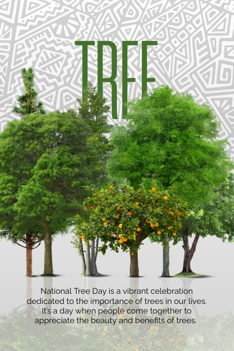 Tree Day Poster Floral National Tree Day Poster Template | PosterMyWall