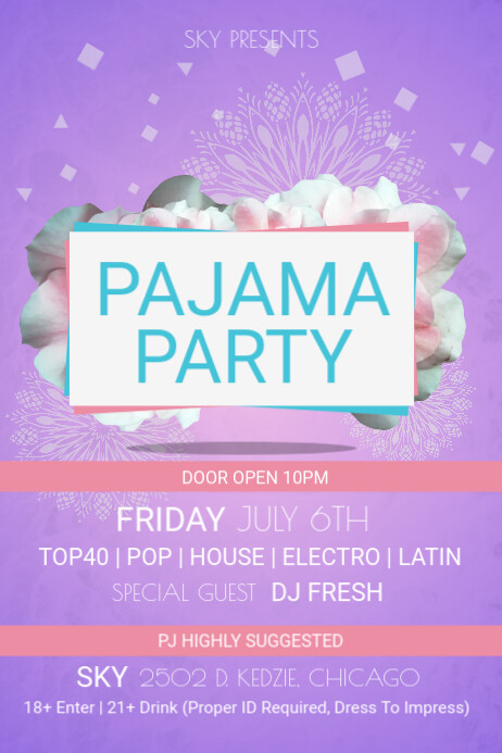 Create Free Pajama Party Flyers Postermywall