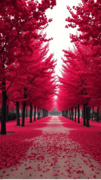 Floral Pink Blossom Pathway – Dreamy Floral Background Digital Display (9:16) template