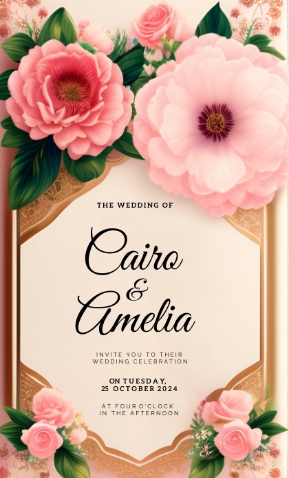 Floral Pink Invitation Template | PosterMyWall