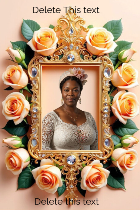 Potrait Topic Frame Floral portrait frame Template | PosterMyWall