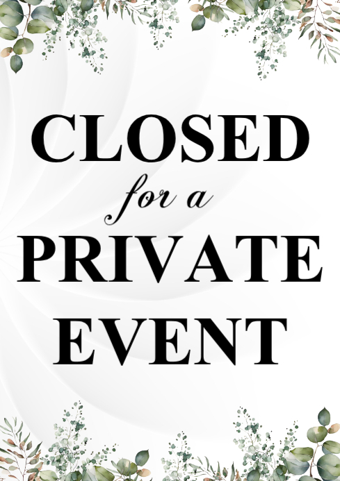 Floral Professional Private Event Sign A1 Template | PosterMyWall