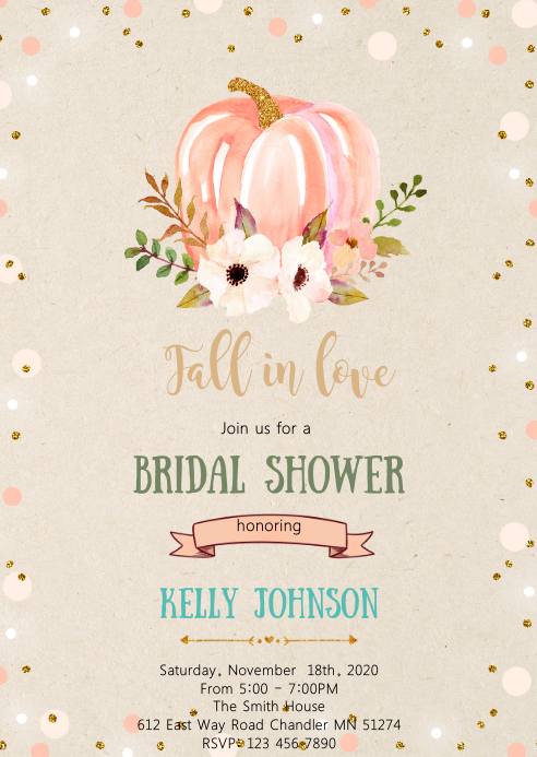 Copy of Floral pumpkin shower invitation | PosterMyWall