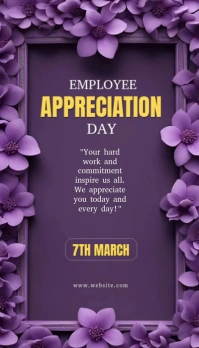 Floral Purple Background Maximalist Employee Appreciation Day  Business Card template
