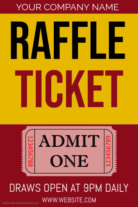 Floral Raffle Ticket Poster Template | PosterMyWall
