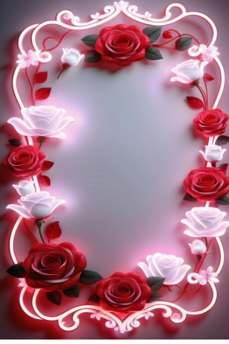 Copy of Floral Red And White Roses Chrismas Light Pho | PosterMyWall