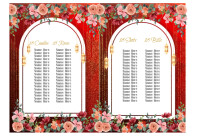 Floral Red Debut Guest Arrangement A4 template