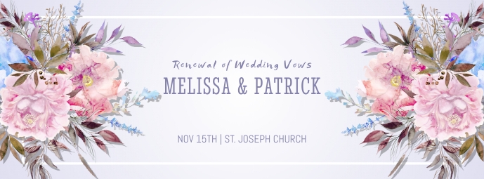 Floral Renewal Of Wedding Vows Facebook Cover Facebook-omslagfoto template