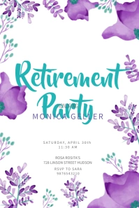 Floral Retirement Party Poster Template