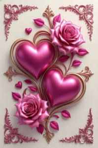 Floral Rose Gold Romance  Poster template