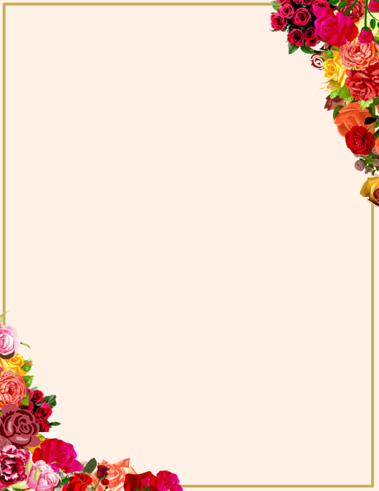 Floral Rose Template Folheto (US Letter)