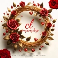 floral roses video intro logo design free template