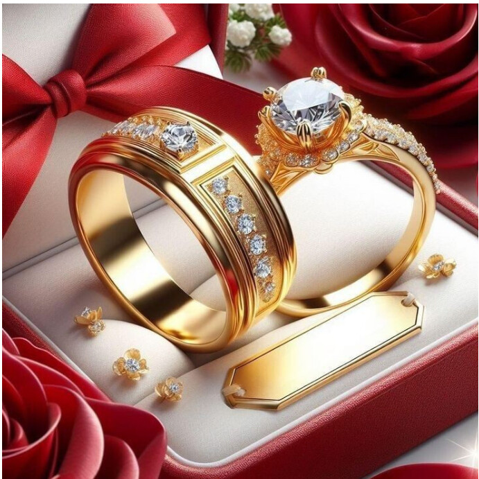Floral Royal Engagement Ring Instagram Post Template | PosterMyWall