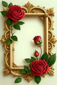 Floral Royal Rose Elegance Frame  Poster template