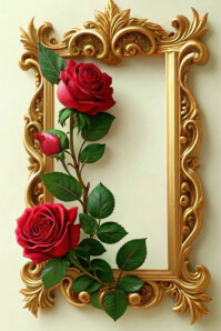 Floral Royal Roses Elegance Frame  Poster template