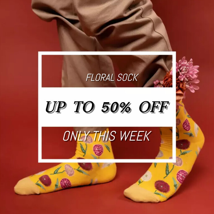 Socks Sample floral sock Template | PosterMyWall