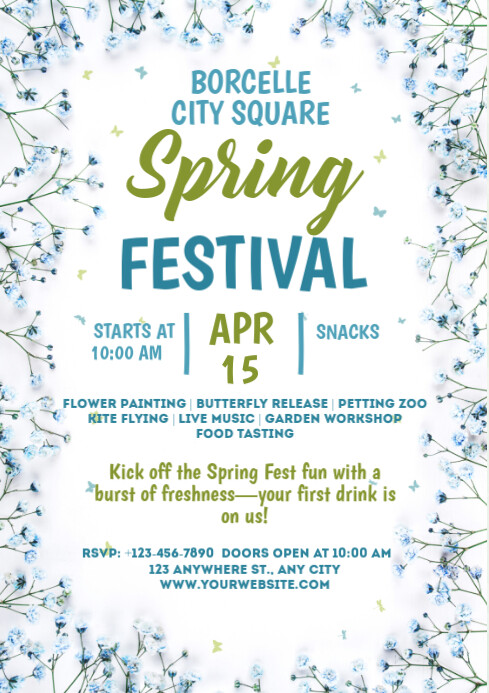 Floral Spring Festival A4 Template PosterMyWall