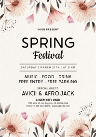 Floral Spring Festival A4 template