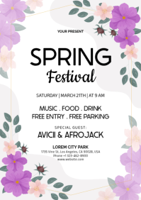 Floral Spring Festival A4 template
