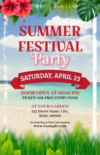 Floral Spring Festival Half Page Wide template