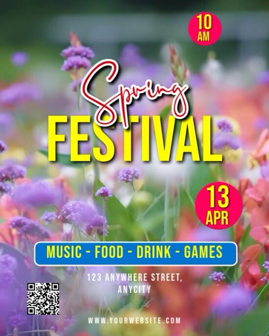 Floral Spring Festival Instagram Portrait template