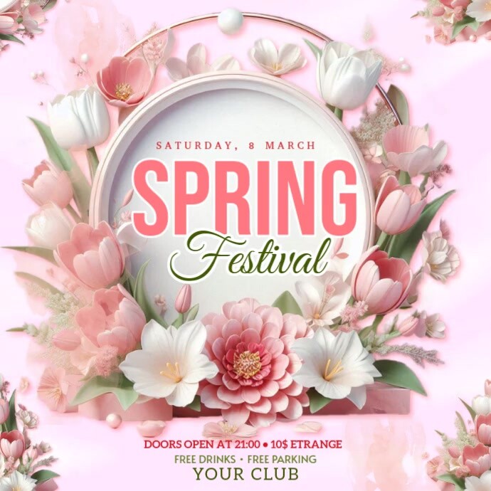Floral Spring Festival Instagram Post Template | PosterMyWall