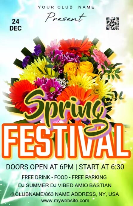 Floral  Spring Festival  Tabloid Tablóide template
