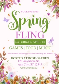 Floral Spring Fling A4 template