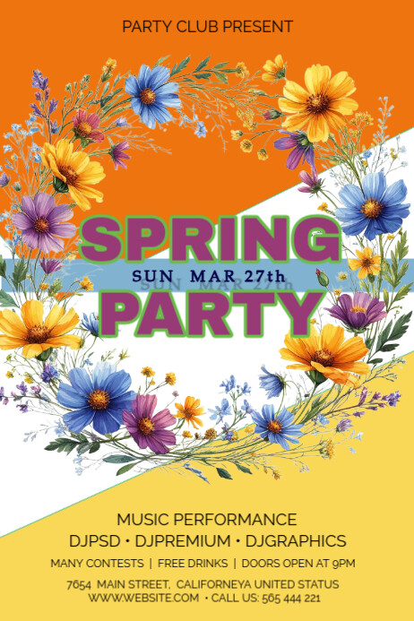 Floral Spring Fling Flyer Poster Template | PosterMyWall