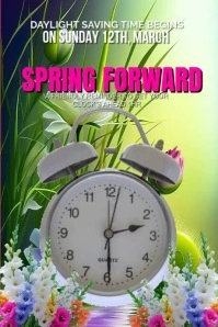 Floral Spring Forward Daylight Saving Time Poster video template