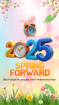 Floral Spring Forward  Instagram Story template