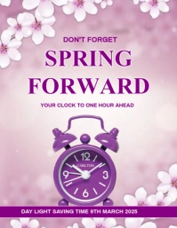 Floral Spring Forward Invitation Template Design Flyer (us Letter)