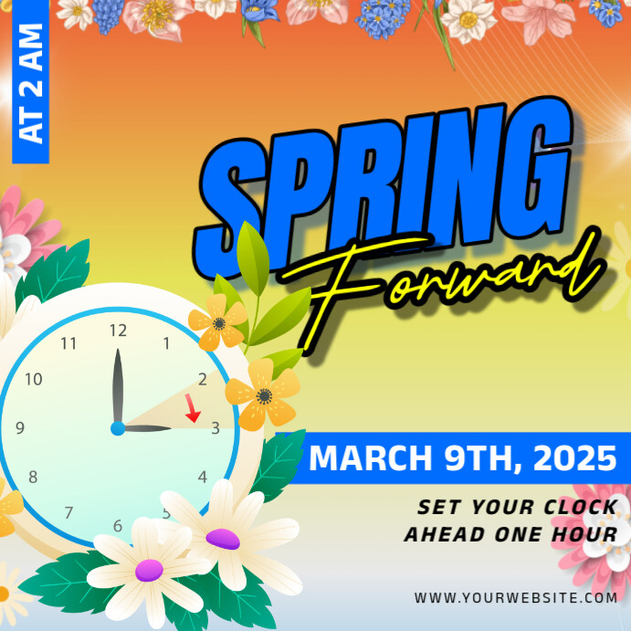 Floral Spring Forward Pos Instagram Template | PosterMyWall
