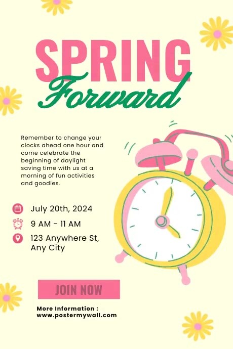 Floral Spring Forward Poster Template | PosterMyWall