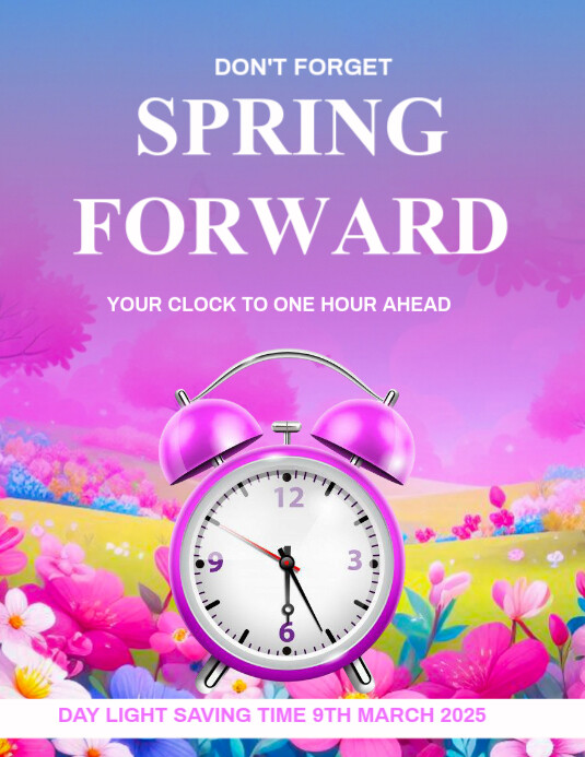 Floral Spring Forward Template Design Flyer (us Letter)