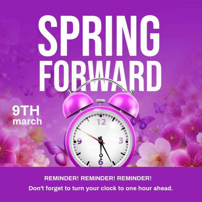 Copy of Floral Spring Forward Template Design Instagram Post | PosterMyWall