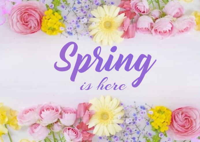 Floral Spring Is Here Postcard Template | PosterMyWall