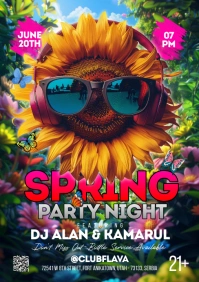Floral Spring Party A5 template