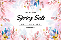 Floral Spring Sale Banner 4' × 6' template