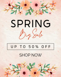 Floral Spring Sale Instagram Portrait template
