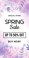 Floral Spring Sale Roll Up Banner 3' × 6' template