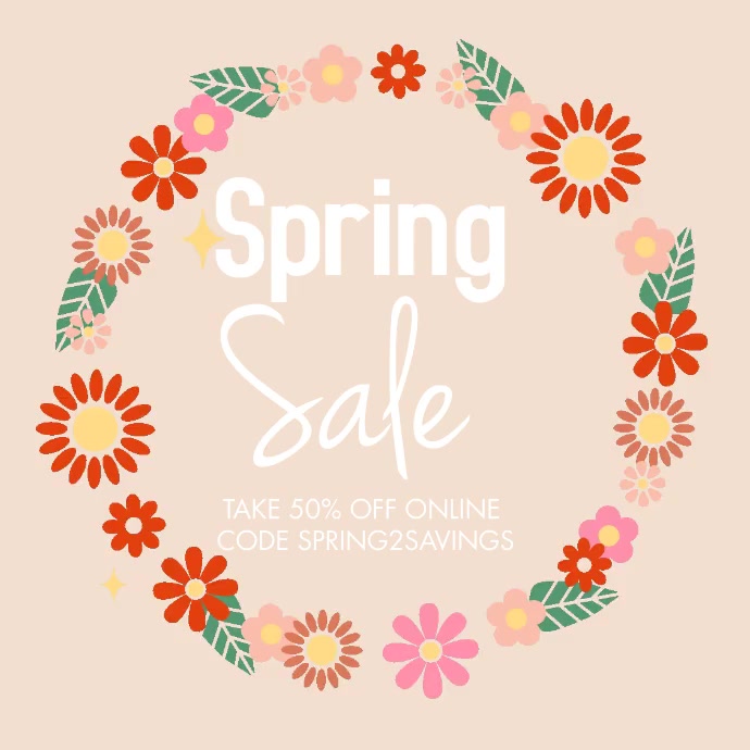 Floral Spring Sale Savings Ad Template | PosterMyWall