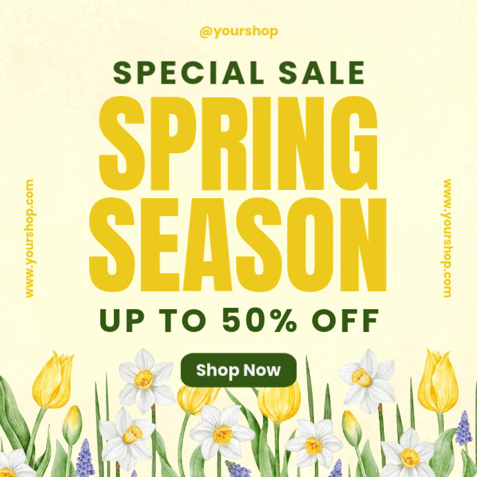 Floral Spring Season Sale Instagram Post template