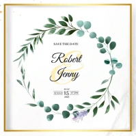 Floral Square Wedding Logotyp template