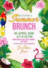 Floral Summer Brunch Invitation A2 Video template