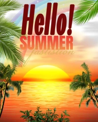 Floral Summer Camp Flyer Template Design  Instagram Portrait