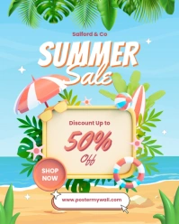 Floral Summer Sale Instagram Portrait template