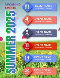 Floral Summer Upcoming Events  Flyer (us Letter) template